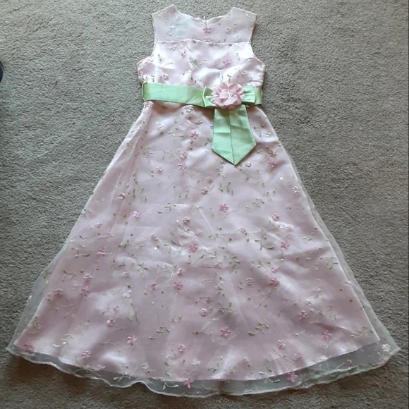 Bonnie Jean Floral Pink Dress Girls 8 - Picture 1 of 9